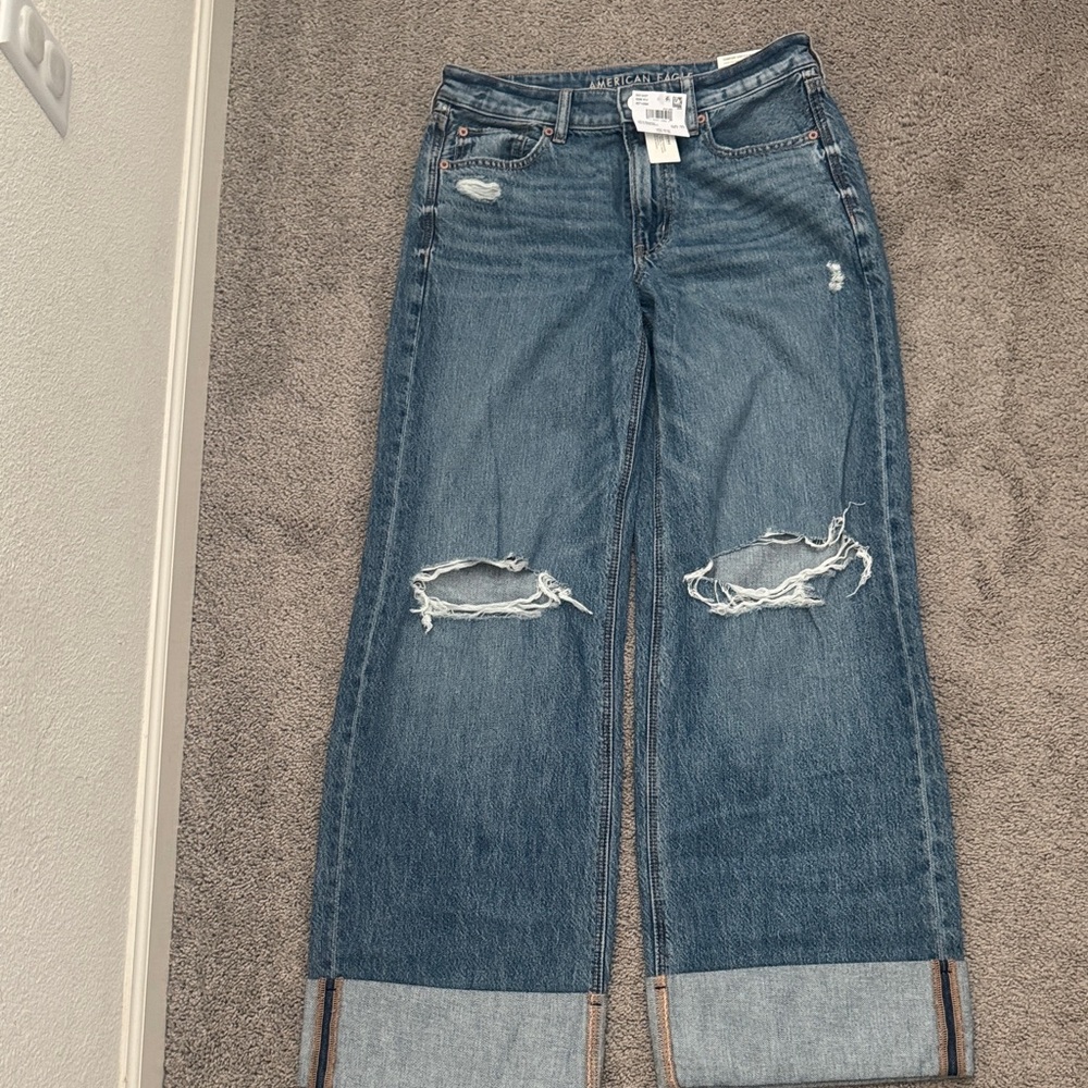 American Eagle Wide-leg Blue Women's Jeans